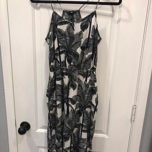 H & M Palm Tree Spaghetti Strap Midi